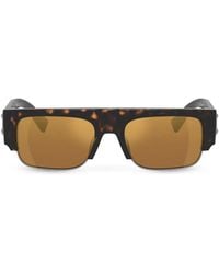 Dolce & Gabbana - Logo-Plaque Tortoiseshell Rectangle-Frame Sunglasses - Lyst