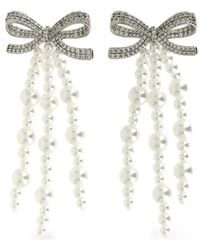 Self-Portrait - Pendientes Bow Pearl - Lyst