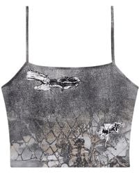 DIESEL - ‘T-Halsy’ Cropped Tank Top - Lyst