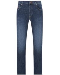 Hand Picked - Ravello Logo-Patch Jeans - Lyst