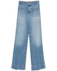 Victoria Beckham - Alina Patch-Pocket Wide-Leg Jeans - Lyst