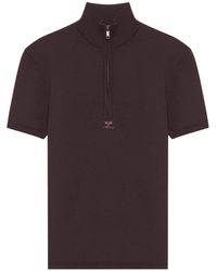 Courreges - Stehkragen-T-Shirt Mit Logo-Applikation - Lyst