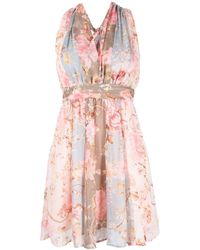 Liu Jo - Patchwork-Kleid mit Blumen-Print - Lyst