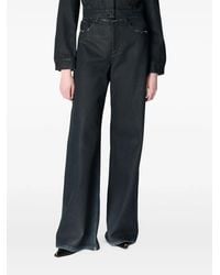 Marine Serre - Moon Waxed High-Waisted Flare Jeans - Lyst