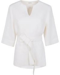 P.A.R.O.S.H. - Bluse mit Gürtel - Lyst