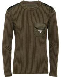 Prada - ロゴアップリケ カシミアセーター - Lyst