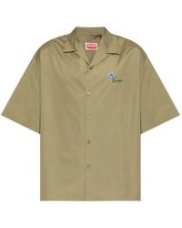 KENZO - Tulip-Embroidered Short-Sleeve Shirt - Lyst