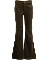 PAIGE - Logo-patch Corduroy Flared Trousers - Lyst