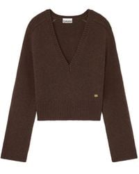 Ganni - Jersey con cuello en V - Lyst