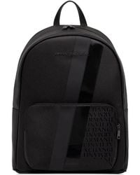 ARMANI EXCHANGE - Logo-Plaque Stripe-Detail Backpack - Lyst