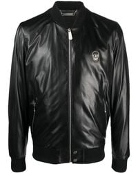 Philipp Plein - Skull Leather Bomber Jacket - Lyst
