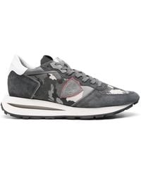 Philippe Model - Panelled Suede Camouflage Sneakers - Lyst