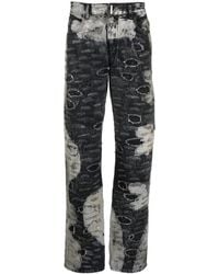 Givenchy - Distressed-Effect Straight-Leg Trousers - Lyst