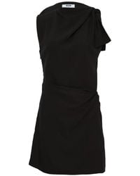 MSGM - Robe Courte Drapée À Design Sans Manches - Lyst