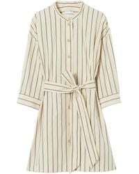 Claudie Pierlot - Striped-Pattern Belted Mini Dress - Lyst