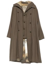 Masnada - Single-Breasted Hooded Coat - Lyst