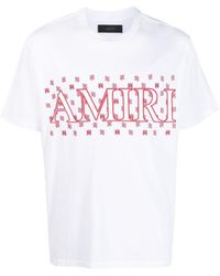 Amiri - T-shirt in jersey di cotone con stampa e logo applicato - Lyst