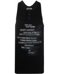 Herren Bekleidung T-Shirts Ärmellose T-Shirts Yohji Yamamoto Baumwolle Trägershirt mit Riemen in Schwarz für Herren 