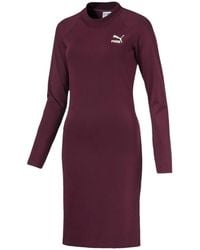 PUMA - Classics Long-Sleeved Mini Dress - Lyst