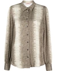 Twinset - Lizard Skin Effect Butotn-Up Shirt - Lyst