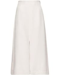 Prada - Garment-dyed Silk Twill Midi Skirt - Lyst