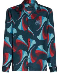 Etro - Floral-Print Silk Bowling Shirt - Lyst