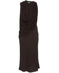 Tom Ford - Draped Plunging-Neck Midi Dress - Lyst