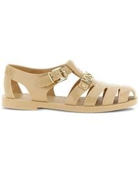 Moschino - Logo Buckle Sandals - Lyst