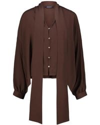 DR. HOPE - Tie-Neck Button-Up Shirt - Lyst