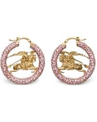 Burberry - Equestrian Knight Hoop Earrings - Lyst