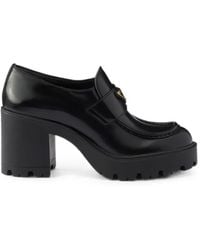 Prada - Mocassins En Cuir À Effet Brossé - Lyst