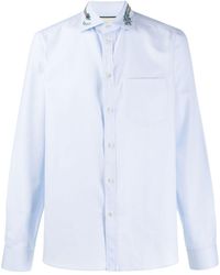 Gucci Duke Dragon Embroidered Collar Shirt - Blue
