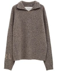 ERL - Knitted Polo Neck Sweater - Lyst