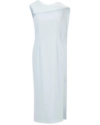 Roland Mouret - Draped Sleeveless Midi Dress - Lyst