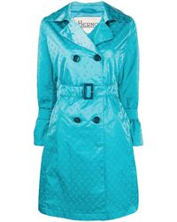 Herno Trench à motif monogrammé - Bleu