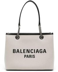 Balenciaga - Shopper aus Canvas mit Logo-Print - Lyst