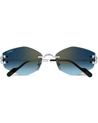Cartier - Rimless Geometric-Frame Sunglasses - Lyst