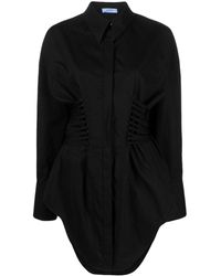 Mugler - Robe courte en coton à détail de laçage - Lyst