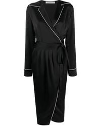 Philosophy Di Lorenzo Serafini - Contrasting-Trim Wrap Midi Dress - Lyst