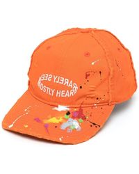 Mostly Heard Rarely Seen Embroidered-logo Dad Cap - Orange