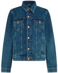 7 For All Mankind - Perfetc Button-Fastening Denim Jacket - Lyst