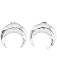 Marine Serre シルバー Moon スタッドピアス ブラック | Lyst