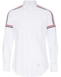 Thom Browne - Seamed Elastic Stripe Oxford Shirt - Lyst
