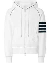 Thom Browne - Loopback Stripe-Detail Hoodie - Lyst