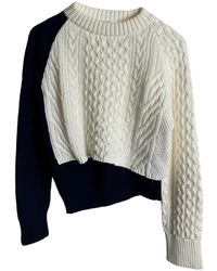 Sacai - Cable-Knit Asymmetric Sweater - Lyst