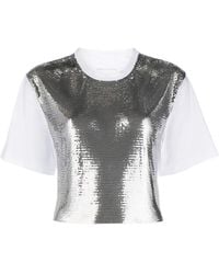 Rabanne - Metallic Mesh T-Shirt - Lyst