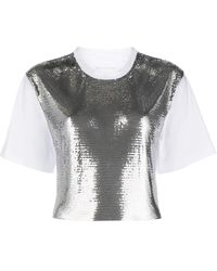 Rabanne - Metallic Mesh T-Shirt - Lyst