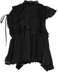 Sacai - Ruffled Asymmetric-Hem Top - Lyst