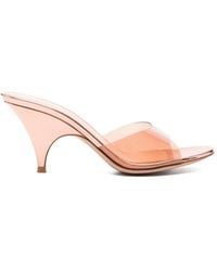 Gianvito Rossi - Metallic-Effect Transparent Heeled Sandals With Rounded Toe - Lyst