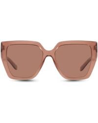 Dolce & Gabbana - Occhiali Da Sole Trasparenti Con Placca Logo - Lyst
